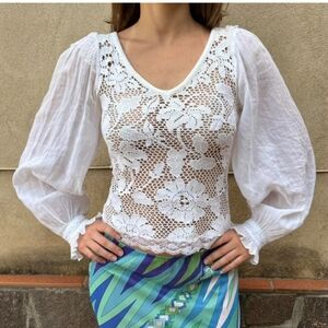 Dolce & Gabbana White Lace Blouse